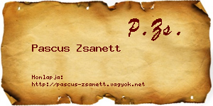 Pascus Zsanett névjegykártya